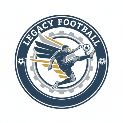 i want a football logo that has full body size without have a square shape, i want it circle and add legacy football